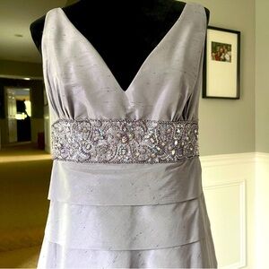 Eden Maids Sophisticated Lavender/Silver Tiered Wedding Dress size 14